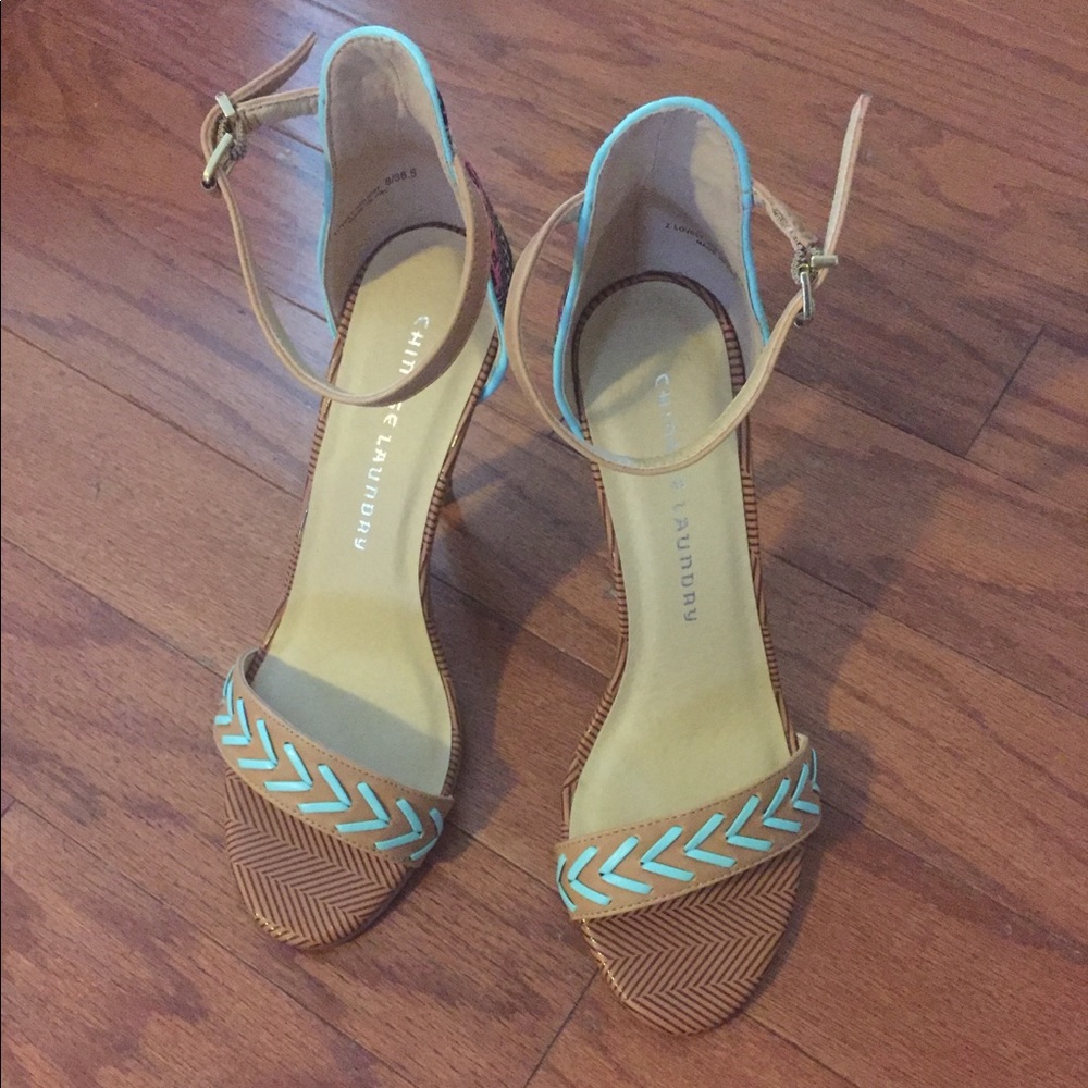 Multi Printed Open Toe Heels